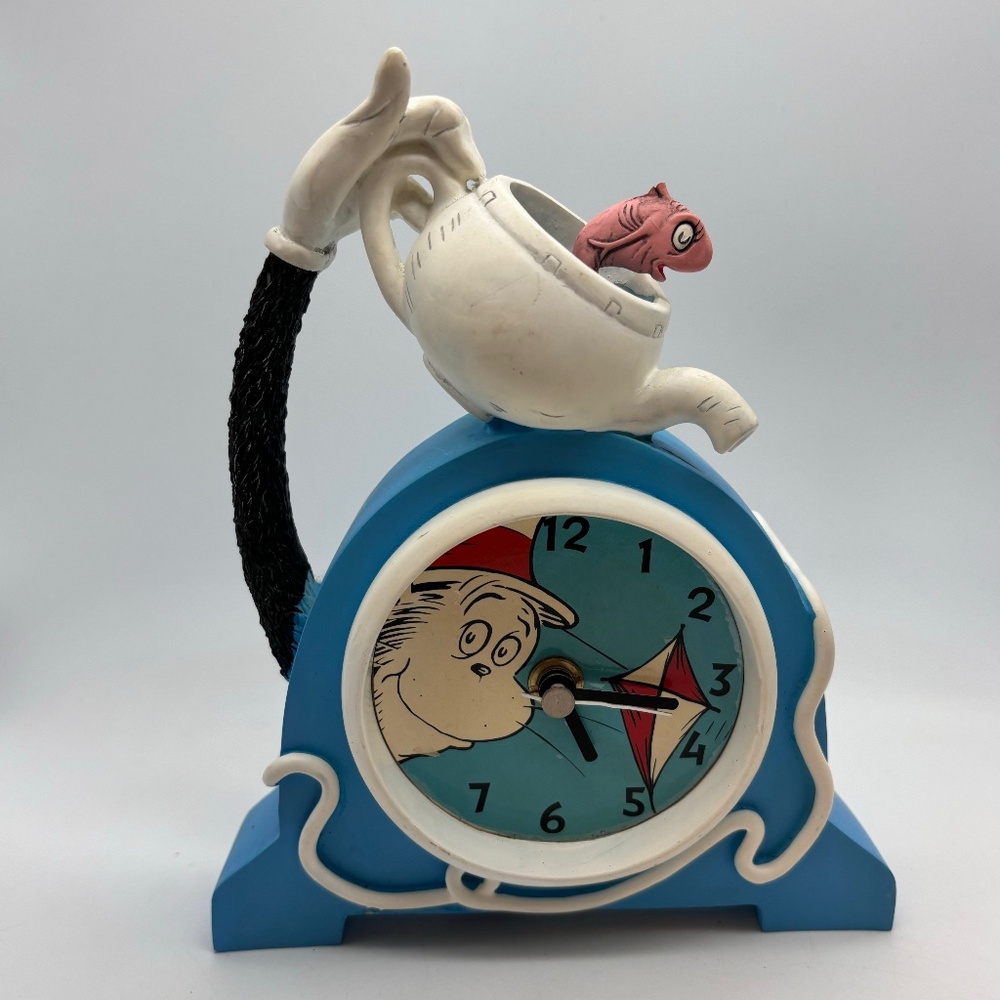 Dr. Seuss The Cat in the Hat Tabletop/Hanging Ceramic Unique Clock